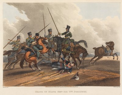 Death of Major General Sir William Ponsonby, engraved by M. Dubourg, 1819 by Franz Joseph Manskirch